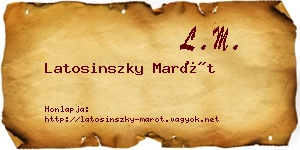 Latosinszky Marót névjegykártya